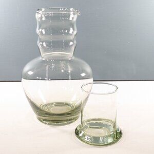 Vintage 1940s Dunbar Glass Tumble Up juice or water caraf